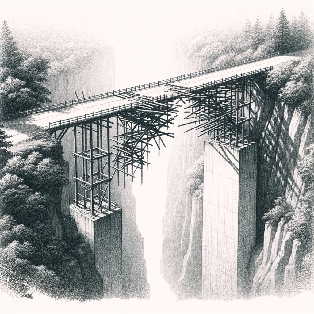 A half-built bridge ending in midair
